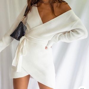 PRINCESS POLLY Knit wrap dress